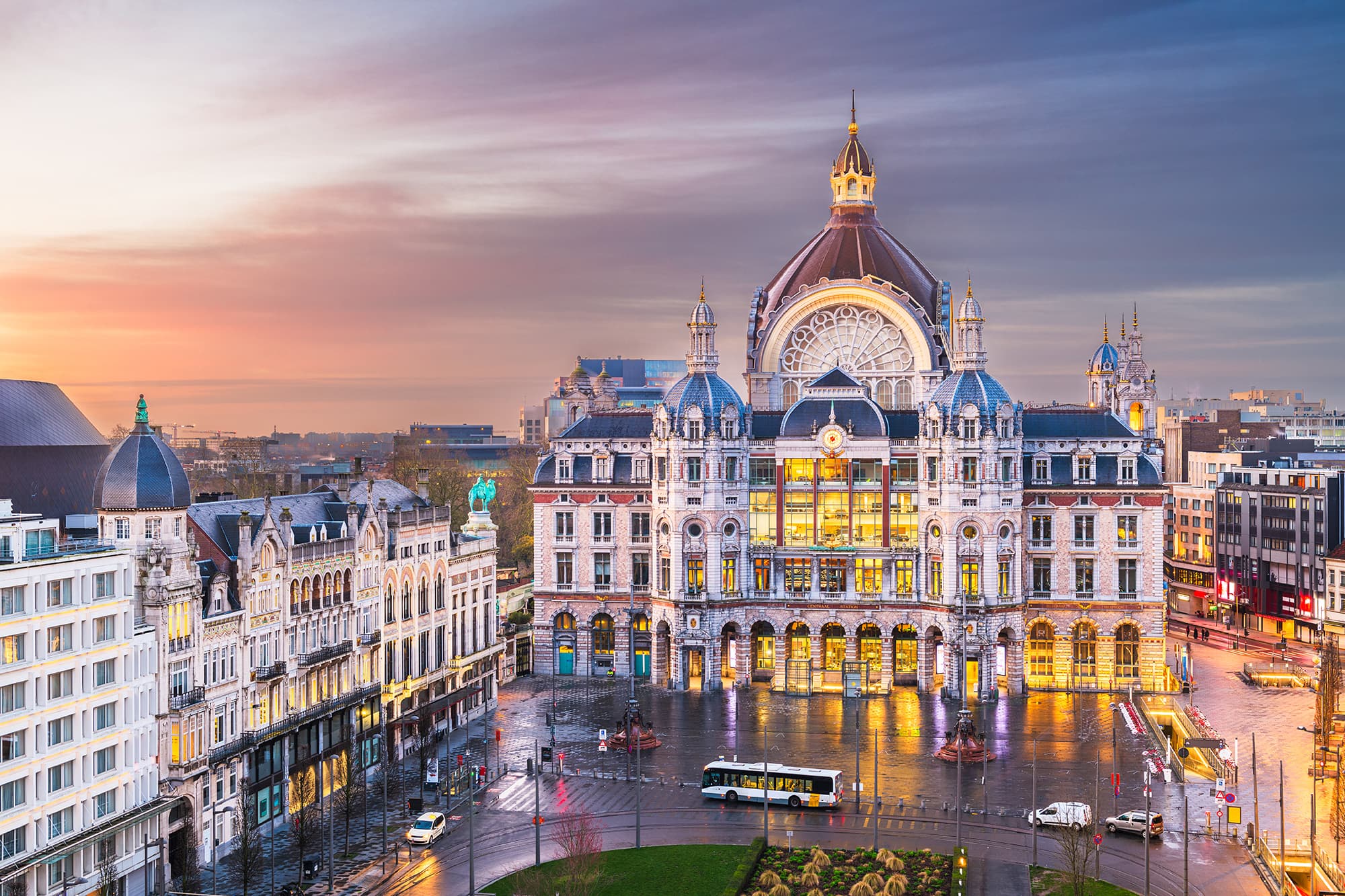 Antwerp at sunset